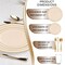Smarty Had A Party Ivory with Gold Edge Rim Plastic Wedding Value Set, 720PK IVVPP120 - alternate 2